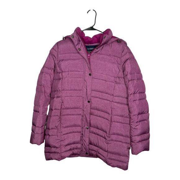 Lands End Plum Down Winter Puffer Coat Small - Picture 1 of 6